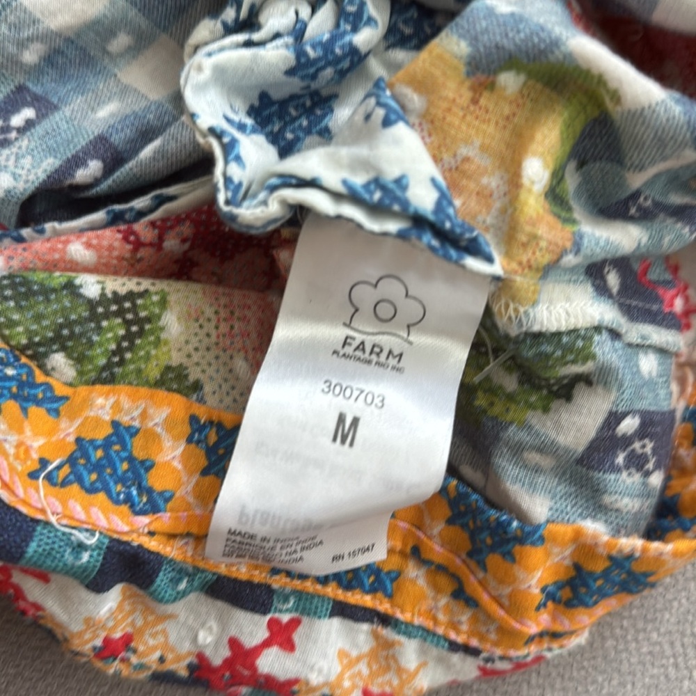 Farm Rio Summer Stitches Romper,Size M - Picture 6 of 13